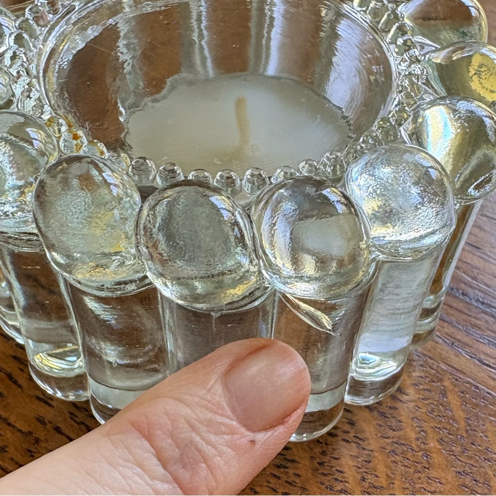 Vintage Clear Glass Candle Holder or trinket box - Picture 12 of 15